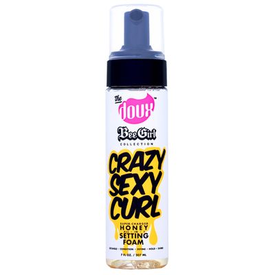 The Doux CRAZYSEXYCURL Honey Setting Foam, Mousse Hair Foam, With Natural Honey to Style, Condition, and Define, Suitable for All Hair Types - 7oz