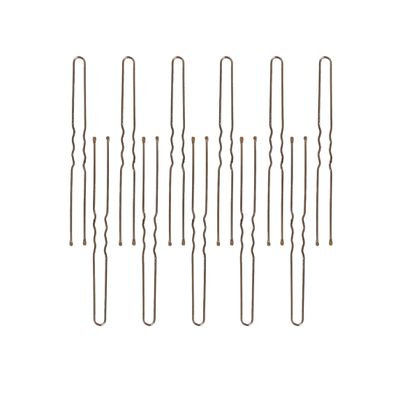 ForPro Professional Collection Hair Pins (320-Count Approx), Brown, 3" L, Ball-Tipped, Crimped, Non-Damaging, 1 Lb.