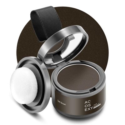 Acosexy Root Cover Up Hair and Beard Line Powder - Dark Brown for Women&#39;s Eyebrows, Men&#39;s Gray Hair Coverage, Bald Spots (Dark Brown)