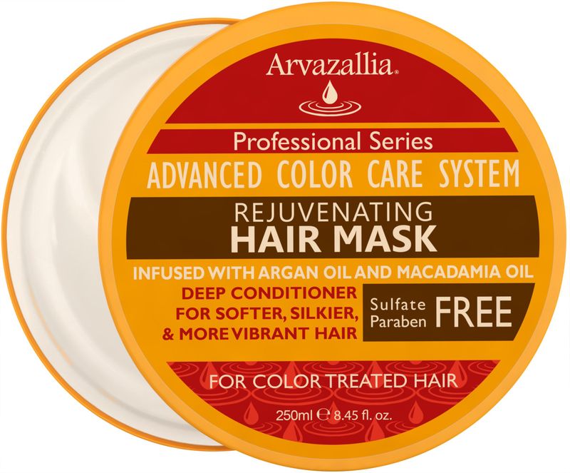 Arvazallia Rejuvenating Hair Mask and Deep Conditioner For Color Treated Hair with Argan Oil and Macadamia Oil Sulfate Free &amp; Paraben Free
