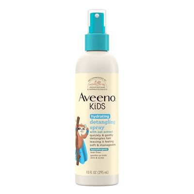 Aveeno Kids Hydrating Detangling Spray with Oat Extract, Quickly &amp; Gently Detangles Kids&#39; Hair, Tear-Free &amp; Suitable for Skin &amp; Scalp, Light Fragrance, Hypoallergenic, 10 fl. oz