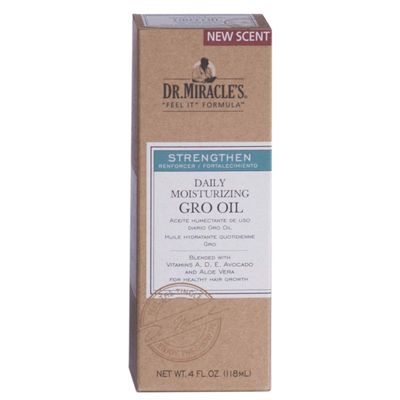 Dr. Miracle&#39;s Daily Moisturizing Gro Oil, Blended with Vitamins A, D, E, Avocado &amp; Aloe Vera For Healthy Hair Growth, 4 Ounce