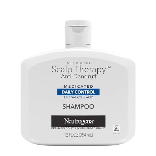 Neutrogena Scalp Therapy Anti-Dandruff Shampoo Daily Control, 1.8% salicylic acid, with fragrance of warm vanilla &amp; toasted coconut notes, 12 fl oz