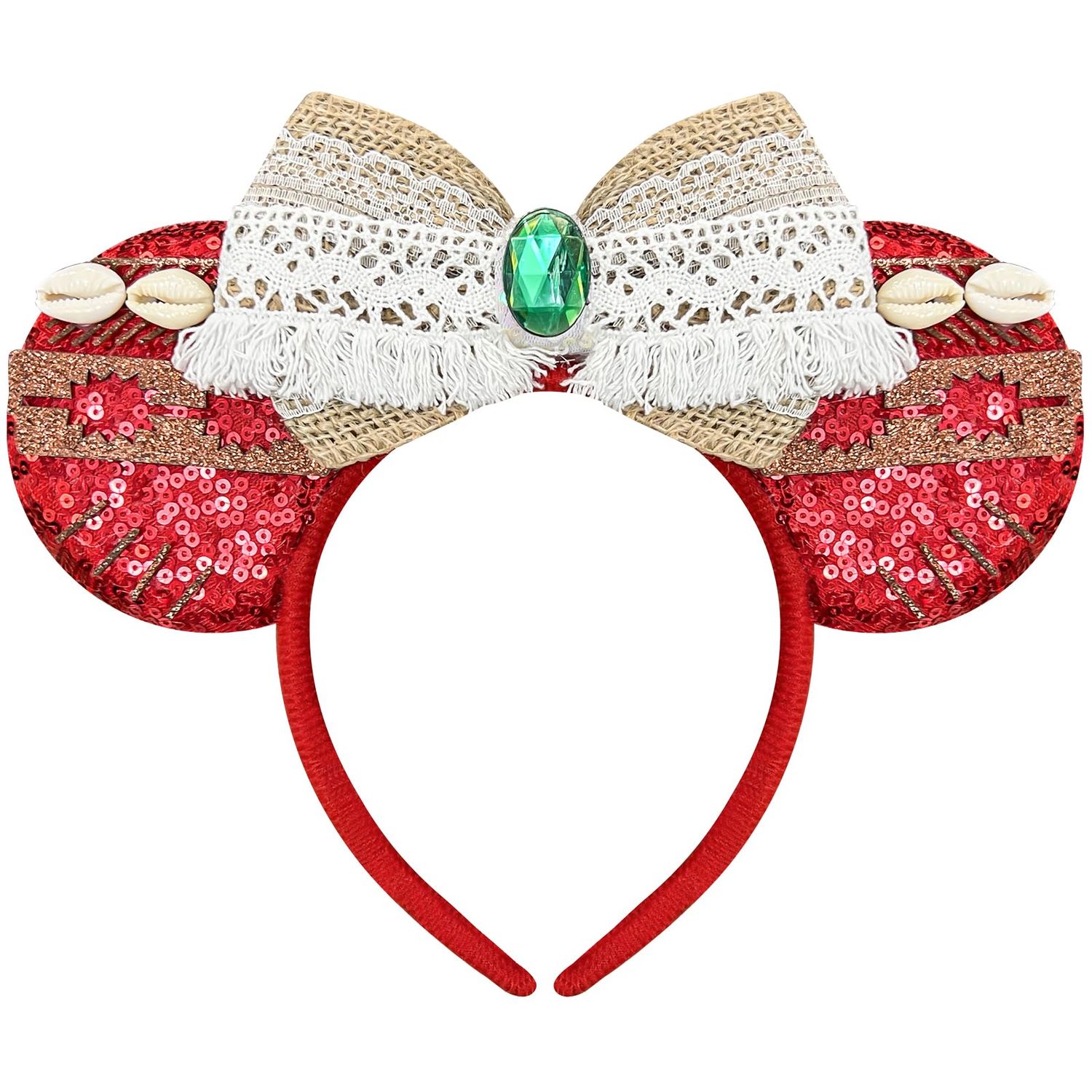 Bmobuo Mouse Ears Headband, Red Ocean Headband for Adult Women, Costume Headwear for Theme Party, Princess Cosplay, Hawaii Party, Birthday Party