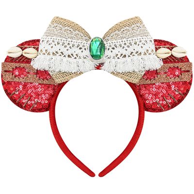 Bmobuo Mouse Ears Headband, Red Ocean Headband for Adult Women, Costume Headwear for Theme Party, Princess Cosplay, Hawaii Party, Birthday Party