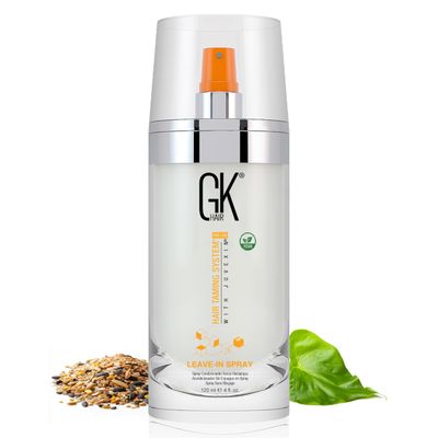 GK HAIR Global Keratin Leave-In Conditioner Detangler Spray 120 ml - For Dry, Damaged and Frizzy Hair Protection With Organic Natural Oil Strength &amp; Shine | Hydrating Smoothing Styler