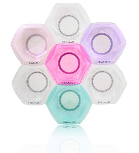 Framar Multi-Colored Connect and Color Bowl Set - Mixing Bowls for Hair Color, Hair Bleach, Hair Dye, Coloring Set - 7 Pack