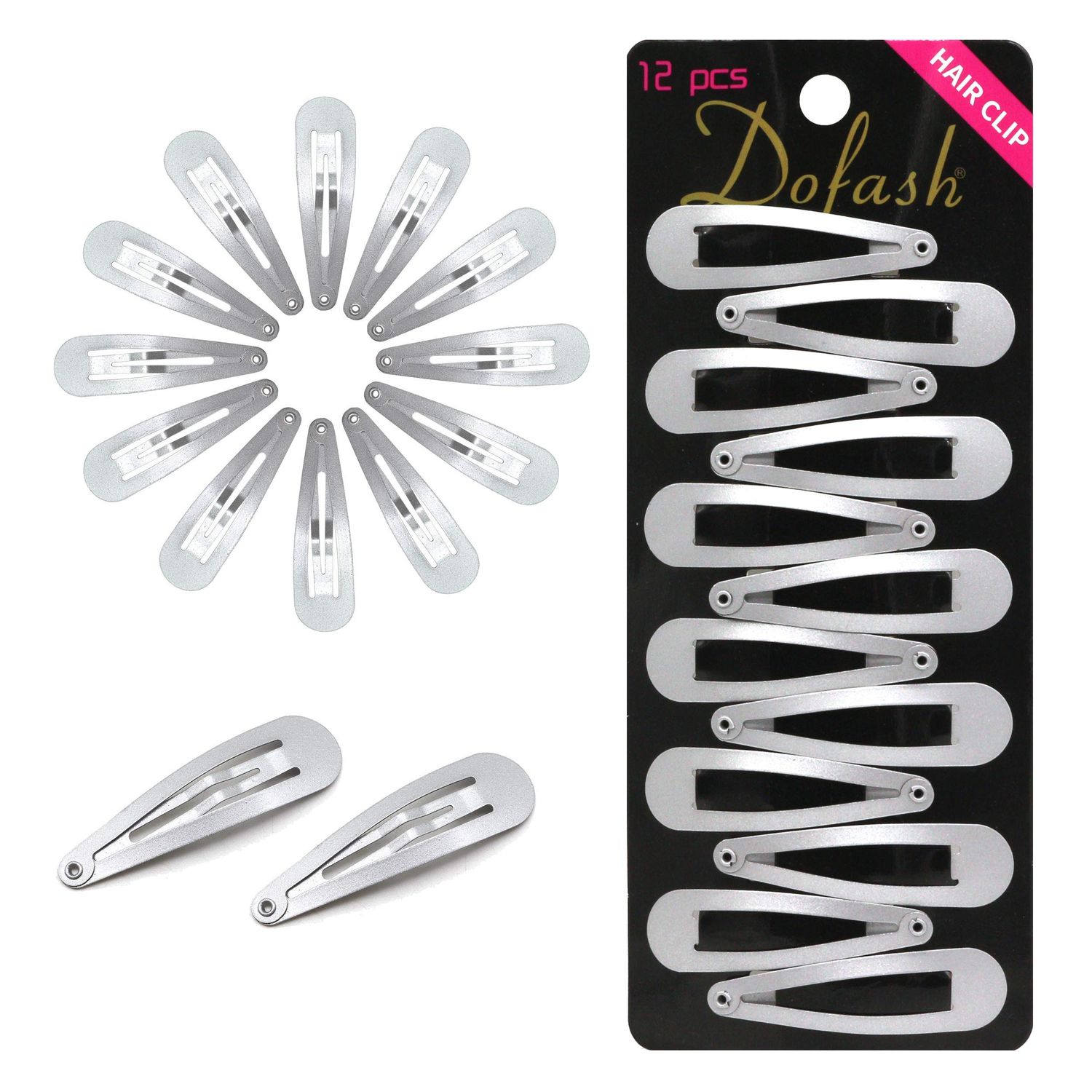 2IN/5CM Small Snap Hair Clips Metal Hair Barrettes Hair Grips Hair Accessories for Women - 12 Count/Silver Gray