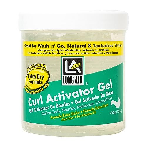 Ampro Long-Aid Activator Gel - Enriched with Aloe Vera, Protein, and Vitamin B Complex - Brings Essential Moisture to Strands - Defines Your Natural Curls - Extra Dry - 15 oz