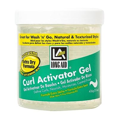 Ampro Long-Aid Activator Gel - Enriched with Aloe Vera, Protein, and Vitamin B Complex - Brings Essential Moisture to Strands - Defines Your Natural Curls - Extra Dry - 15 oz