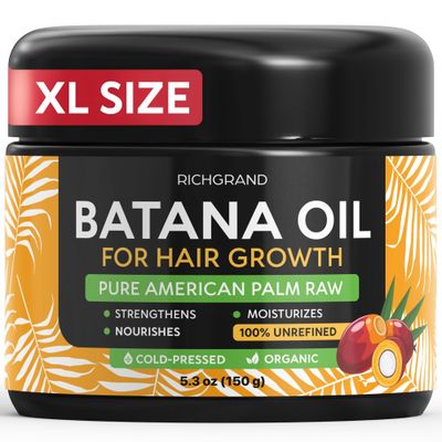 Batana Oil for Hair Growth - 100% Raw &amp; Organic Dr Sebi Batana Oil - Cold-Pressed &amp; Pure Unrefined Batana Hair Mask for Women &amp; Men - Enhances Hair Thickness, Prevents Loss