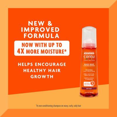 Cantu Wave Whip Curling Mousse for Natural Hair with Pure Shea Butter, 8.4 oz (Pack of 2)