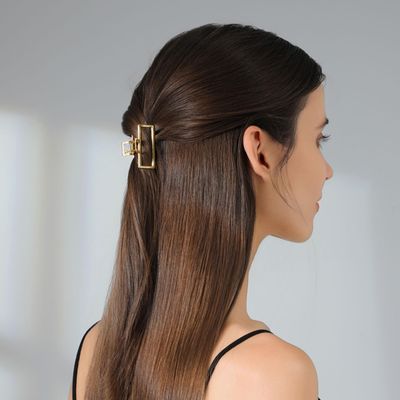 10Pcs Small Gold Hair Clips, Metal Hair Claw Clips for Women Thick Thin Hair, Strong Hold Non-Slip Hair Catch Barrette Jaw Clamp for Long Hair, Metal Hair Accessories