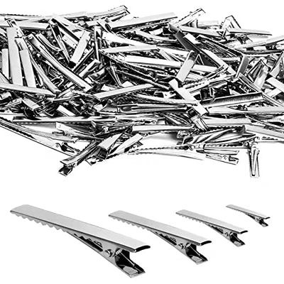 WSYUB 170 Pcs Alligator Hair Clips for Bows, Silver Bulk Duck Bill Hair Clips, 4 Sizes, Styling Clips for Thick &amp;Thin Hair or DIY Bows Make