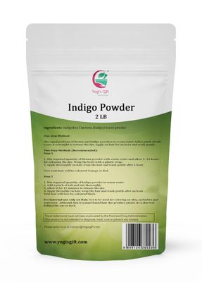 Indigo Powder for Hair 2 LB | Ideal for Black and Dark Hair | Indigofera Tinctoria | Black Henna | Natural Hair color | By Yogi's Gift