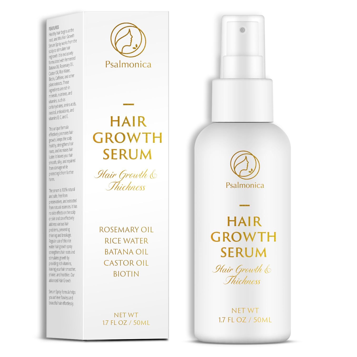 Hair Growth Serum: Rosemary Oil Batana Oil Biotin Castor Oil Rice Water Hair Oils for Hair Growth - Hair Growth Thickening Product - Hair Loss Treatments for Women Men(50 ML)