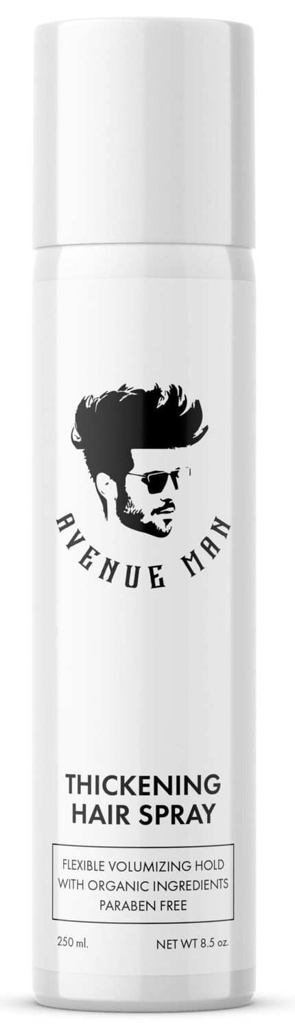 Avenue Man Hair Thickening Spray for Men - Professional Volumizing &amp; Strong Hold Texturizing Spray for Men - Humidity Resistant &amp; Easy Rinse Formula - Long-Lasting Mens Hairspray Extra Hold - 8.5 oz