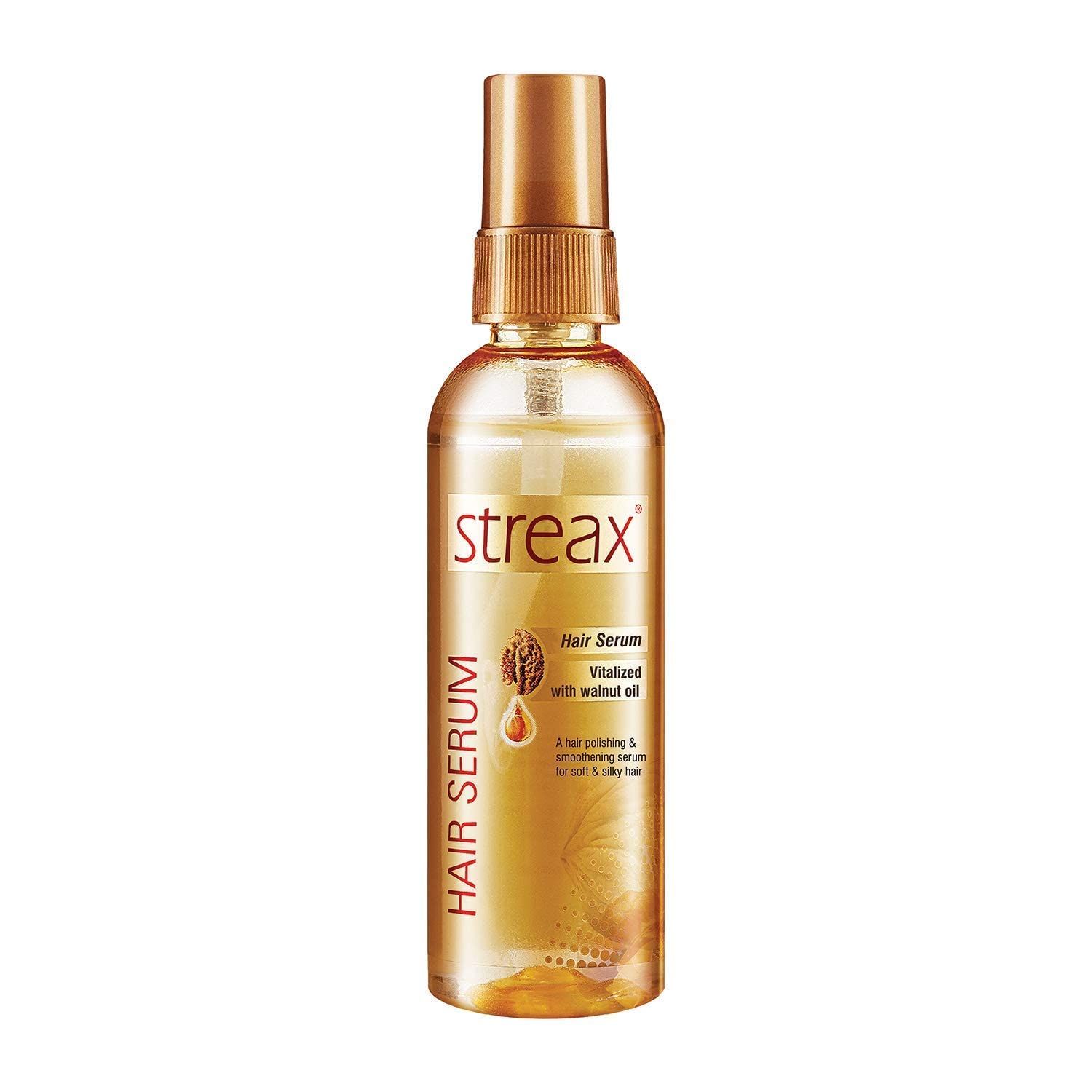Streax Hair Serum Enriched with Walnut Oil Gives Frizz-free Satin Smooth Hair 90 ML