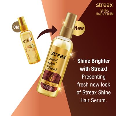 Streax Hair Serum Enriched with Walnut Oil Gives Frizz-free Satin Smooth Hair 90 ML