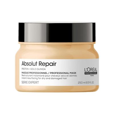 L&#39;Oreal Professionnel Absolut Repair Hair Mask | Protein Hair Treatment | Repairs &amp; Nourishes Dry, Damaged Hair | With Quinoa &amp; Proteins | Adds Shine | Medium to Thick Hair Types