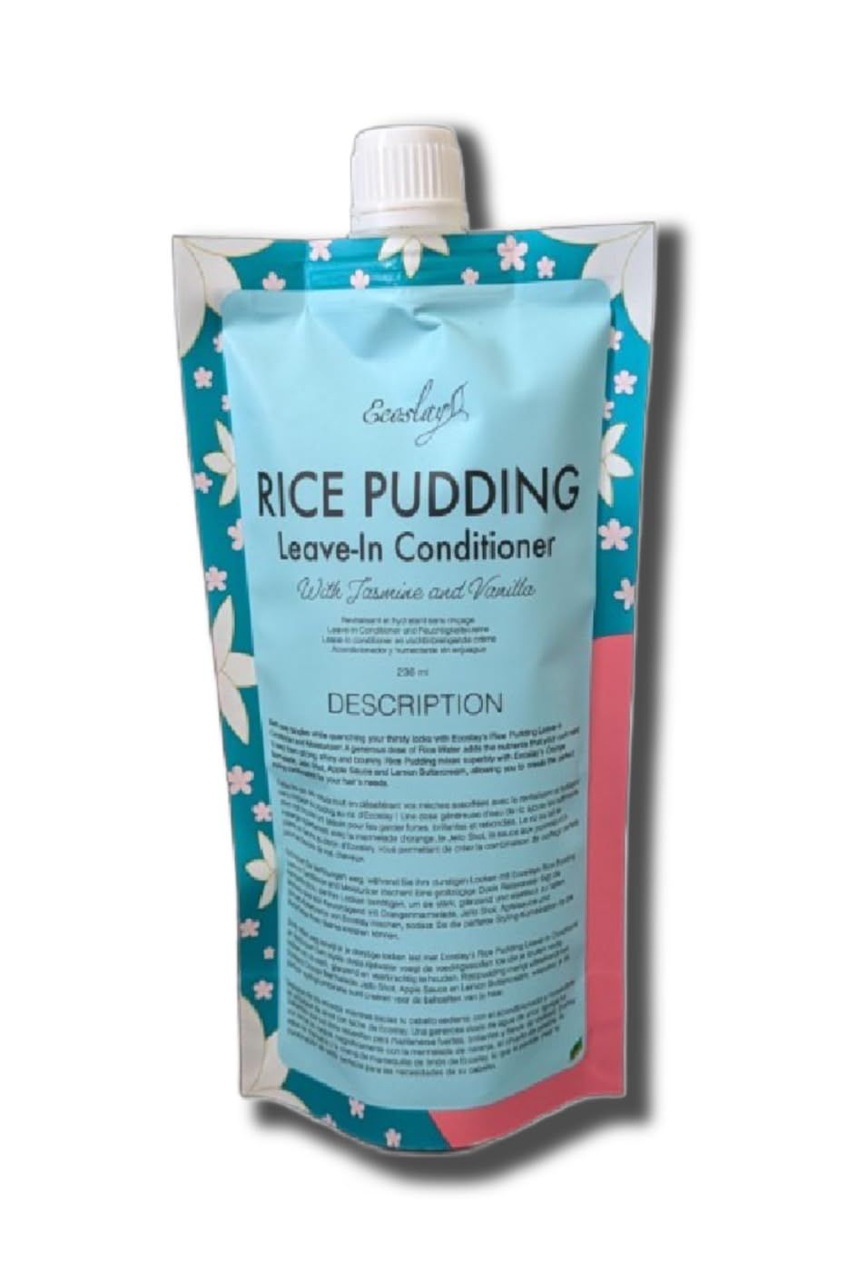 Ecoslay Rice Pudding Leave-In Conditioner for Curly &amp; Dry Damaged Hair - Moisturizer &amp; Detangler, Strengthens Fine Hair, Men &amp; Women, 8oz