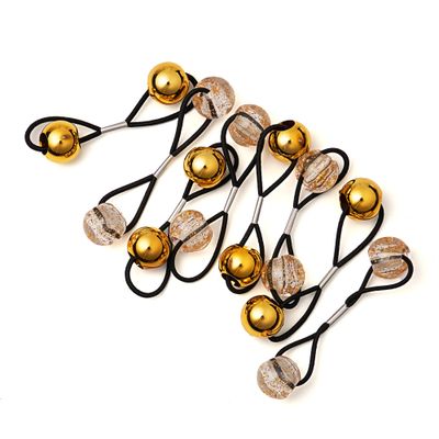 RED by Kiss 8 Pieces 16mm Ball Hair Ties, Bubble Ponytail Holders for Kids Girls Children Women Baby Toddlers, Twin Bead Colorful Elastic Hair Accessories, Cute Hair Bands with Balls (Gold&amp;Clear)