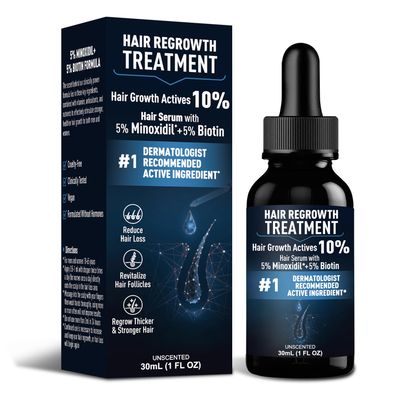 Extra Strength 5% Minoxidil for Men Hair, Minoxidil for Women Hair Growth, Minoxidil for Men Beard, Hair Growth Serum with 10% Hair Growth Actives, Topical Hair Loss Treatment, 1 Fl Oz