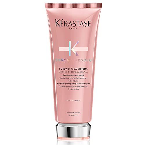 KRASTASE Chroma Absolute Cica Chroma Strengthening Conditioner for Sensitized or Damaged Color-Treated Hair, Fine To Medium, Anti-Porosity with Lactic Acid, 6.8 Fl Oz