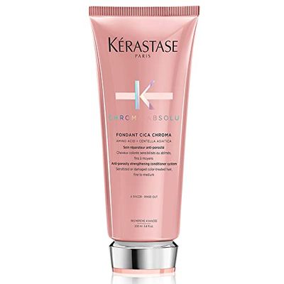 KRASTASE Chroma Absolute Cica Chroma Strengthening Conditioner for Sensitized or Damaged Color-Treated Hair, Fine To Medium, Anti-Porosity with Lactic Acid, 6.8 Fl Oz