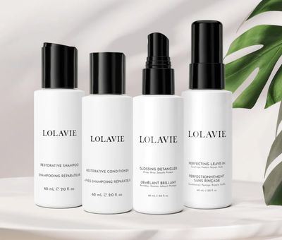 LolaVie RESTORE &amp; PROTECT TRAVEL KIT - 4pc Hair Care Set - Revitalizing, Repairing, Cleansing &amp; Protecting - All Hair Types - Vegan &amp; Cruelty-Free
