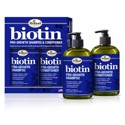 Difeel Pro-Growth Biotin Shampoo &amp; Conditioner 2-PC Gift Set - Shampoo and Conditioner for Thinning Hair and Hair Loss, Sulfate Free Shampoo &amp; Conditioner