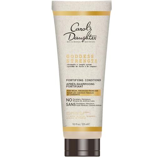 Carol&#39;s Daughter Goddess Strength Fortifying Conditioner For Wavy, Coily and Curly Hair, Sulfate Free Conditioner with Castor Oil for Weak Hair, 11 Fl Oz