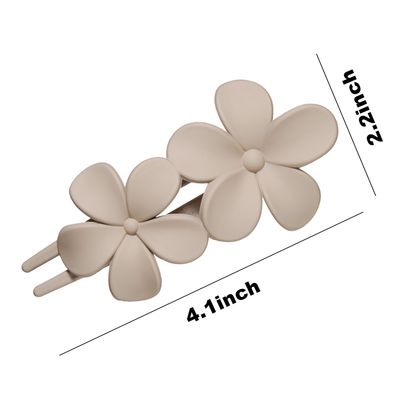 8 Pcs Flower Hair Claw Clips, Matte Flat Frangipani Hair Clips, Beach Tropical Party Strong Hold Jaw Hair Clips for Women Girls Thin Thick Curly Straight Hair Accessories (8 PCS Frangipani)