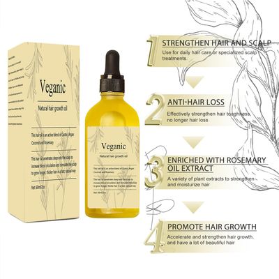 Veganic Natural Hair Growth Oil, 1 PCS Veganic hair growth oil Rosemary Oil for Hair Growth Organic,Vegan Hair Oil for Dry Damaged Hair and Growth