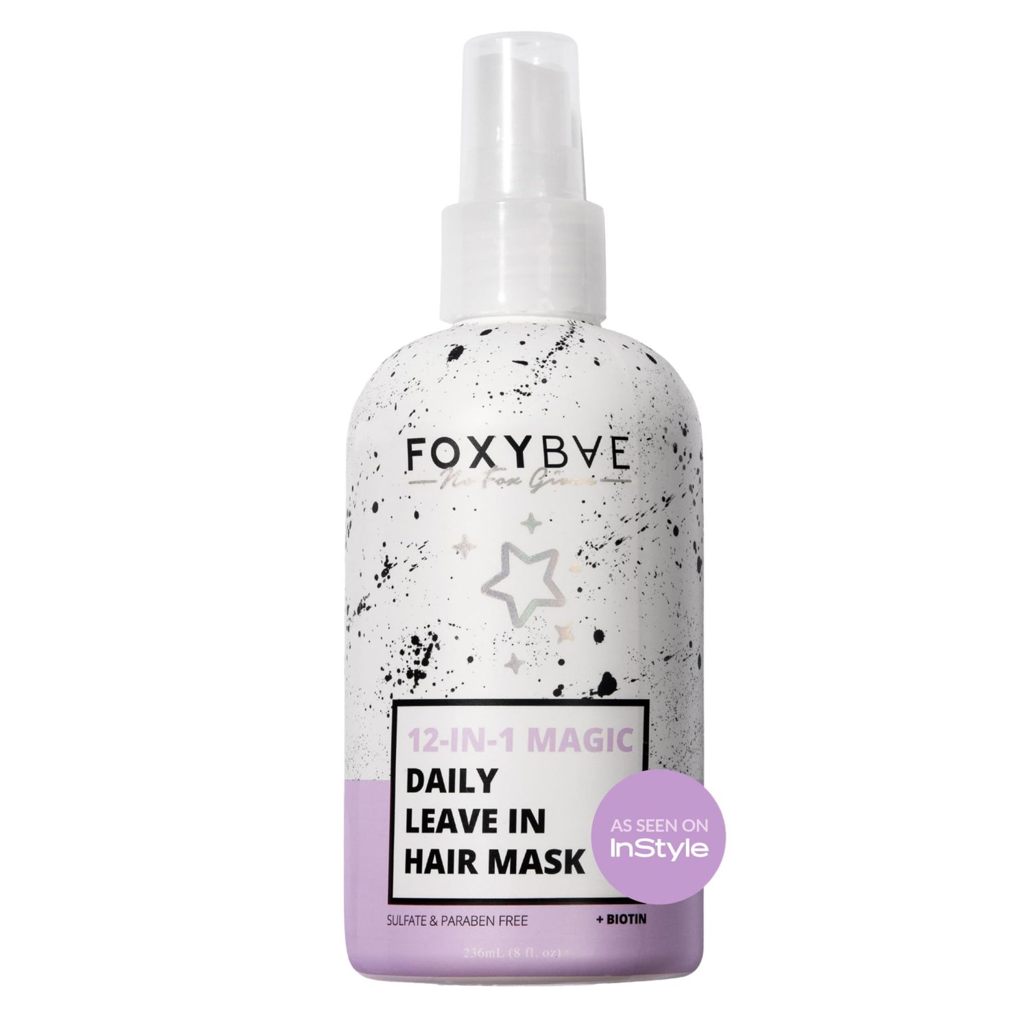FoxyBae Hair Mask for Dry Damaged Hair and Growth - Overnight Hair Mask Treatment with Biotin &amp; Shea Moisture - 8 Oz, Leave-in Conditioner Spray