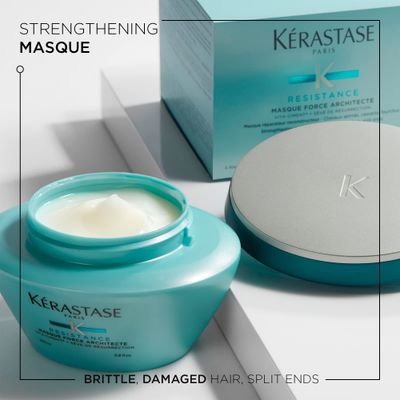 KRASTASE Resistance force Architecte Hair Mask, Reconstructing Hair Mask, Strengthens Hair and Prevents Breakage with Ceramides and Pro-Keratine Complex for Dry & Damaged Hair, 6.8 Fl Oz