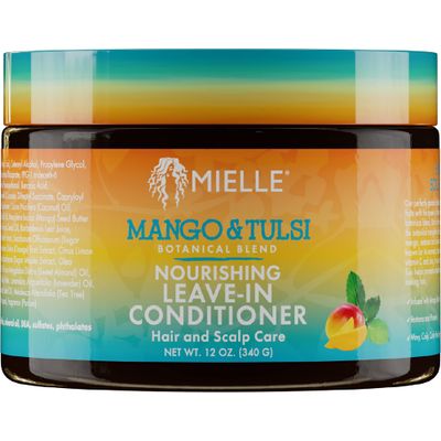 Mielle Organics Mango &amp; Tulsi Nourishing Leave-In Conditioner for Wavy &amp; Curly Hair, Moisturizes, Detangles, and Strengthens, Vegan and Cruelty-Free, 12 Ounce
