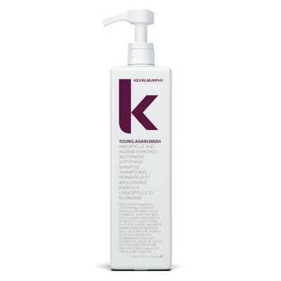 KEVIN.MURPHY YOUNG.AGAIN.WASH - Moisturising Shampoo - For Dry, Damaged &amp; Brittle Hair - Hair Repair &amp; Hydration - Amino Acids &amp; Lotus Flower Extract - Sulphate &amp; Paraben Free - 1 L / 33.8 fl oz