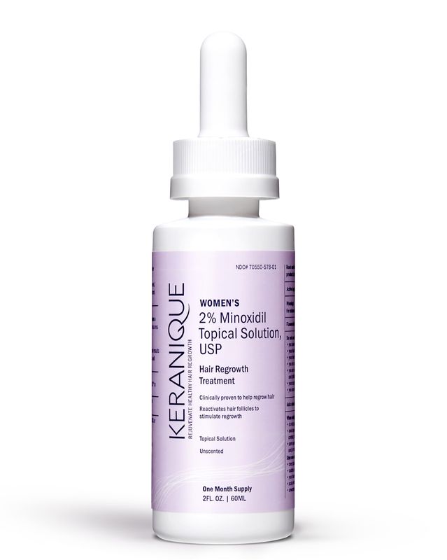 Keranique Hair Regrowth Treatment Dropper - 2% Minoxidil, 2 Fl Oz 30 Day Supply - Regrow Thicker-Looking Hair, Helps Revitalize Hair Follicles