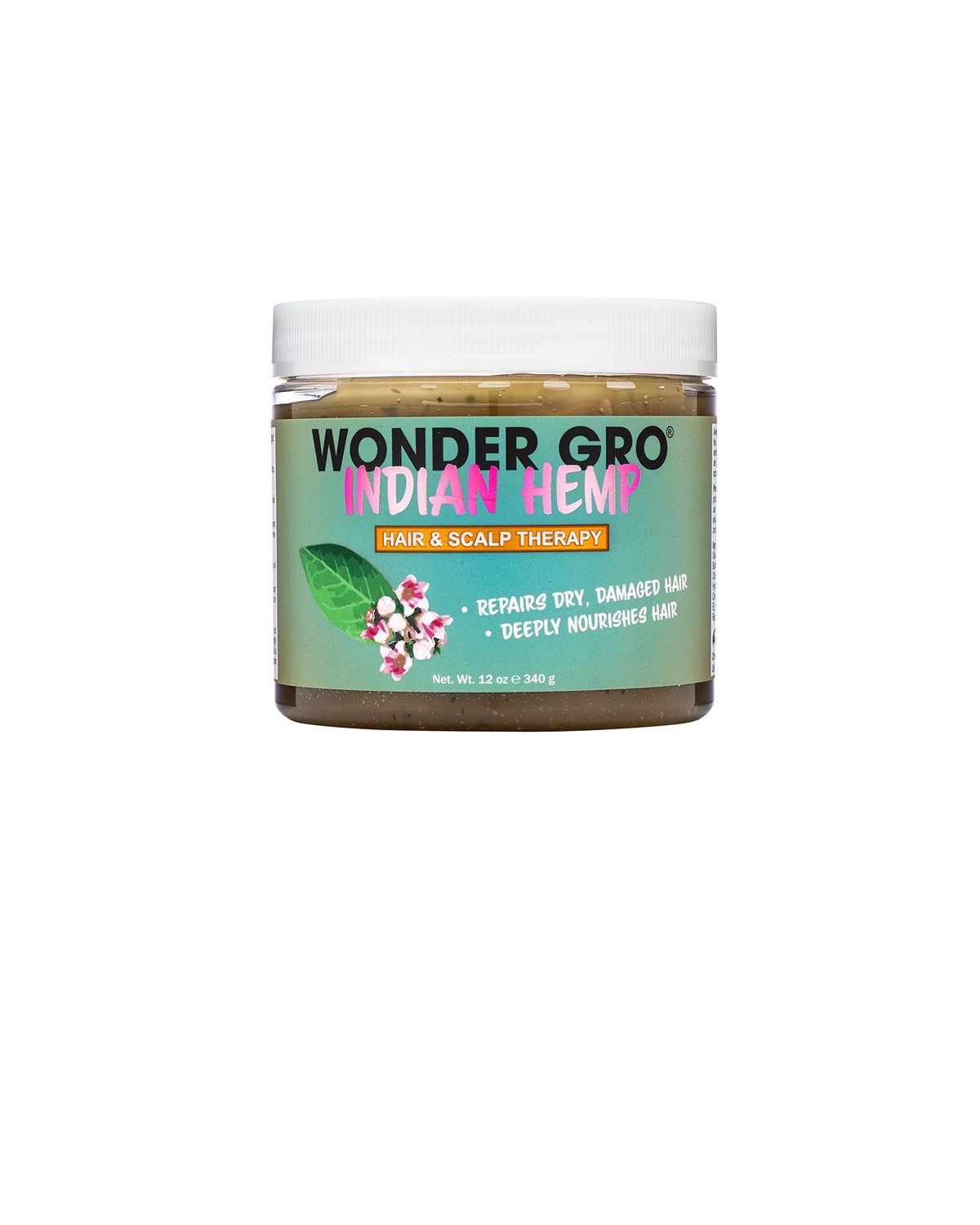 Indian Hemp Hair Grease Pomade, 12 fl oz - Hair Regrowth Styling Treatment - Deeply Nourishes &amp; Repairs Damages By Wonder Gro