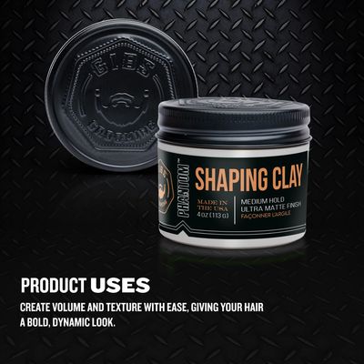 GIBS Shaping Clay, PHANTOM-Medium Hold, Ultra Matte Finish, Water Based, Great for Soft and Natural Looks 4oz