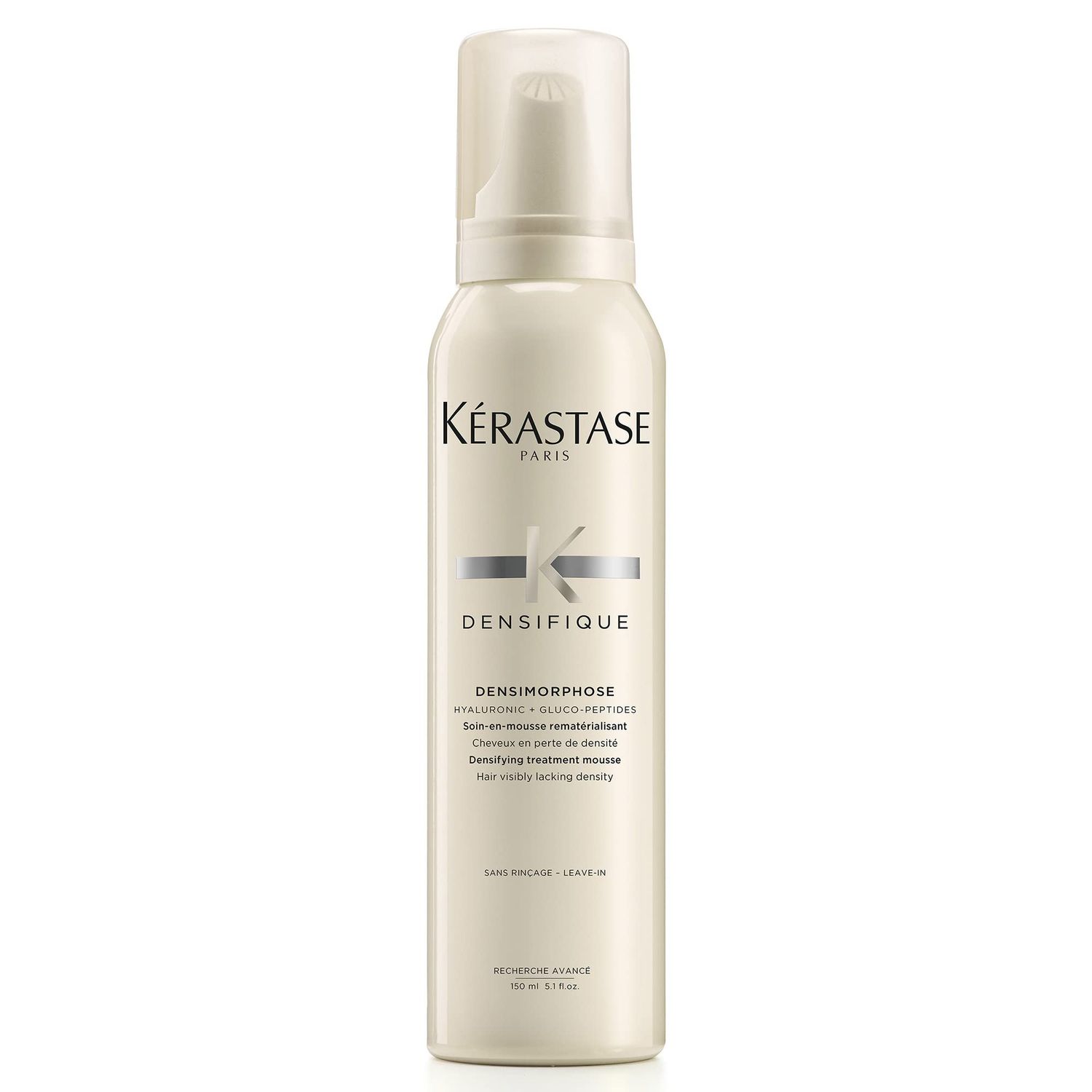 KRASTASE Densifique Densimorphose Hair Mousse, Volumizing &amp; Thickening Styling Mousse, Adds Shine with Hyaluronic Acid for Fine, Thin &amp; Thinning Hair, 5.1 Fl Oz
