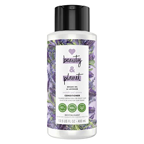 Love Beauty and Planet Smooth &amp; Serene 100% Biodegradable Conditioner Moisture Conditioner For Frizz Control Argan Oil &amp; Lavender Vegan Conditioner 0% Silicones, Parabens, And Dyes 13.5 oz