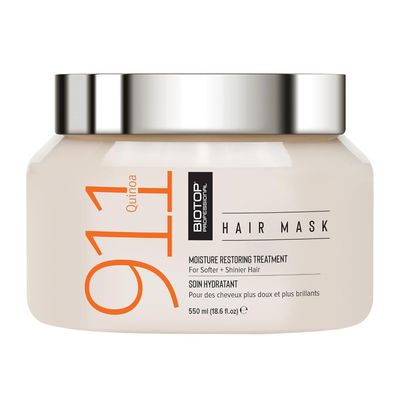 Biotop Professional 911 Quinoa Hair Mask - Repairing Hair Mask Treatment For Dry or Extremely Damaged Strands - Color Safe &amp; Cruelty Free Hair Care - (18.6oz/550ml)