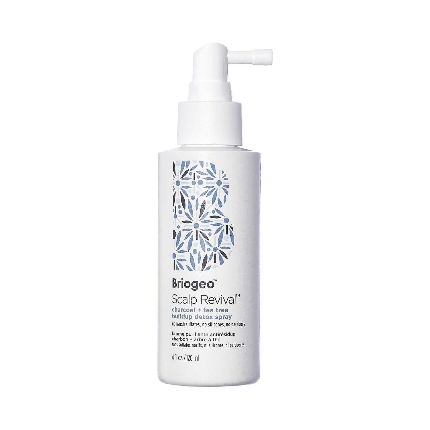 Briogeo Scalp Revival Charcoal + Tea Tree Buildup Detox Spray, Dry Scalp Pre-Wash Treatment for Dry Scalp &amp; Itchy Scalp, Build Up, Detox Spray, Unclog Hair Follicles, Vegan, Cruelty-Free, 4 fl oz