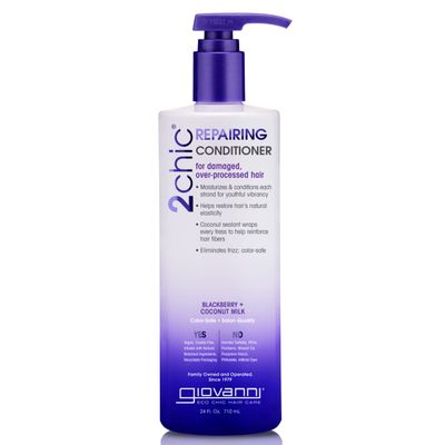 GIOVANNI Color Safe 2chic Repairing Conditioner is 100% color-safe and nourishes hair with a proprietary blend of vitamins, antioxidants, and omega fatty acids without stripping color - 24 oz