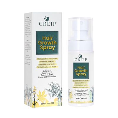 Creip Hair Growth Spray, 2 FL OZ: Natural Formula with Batana, Castor and Rosemary Oil, Rice Water, and Biotin for Women and Men - Stimulates Hair Follicles &amp; Promotes Hair Thickening