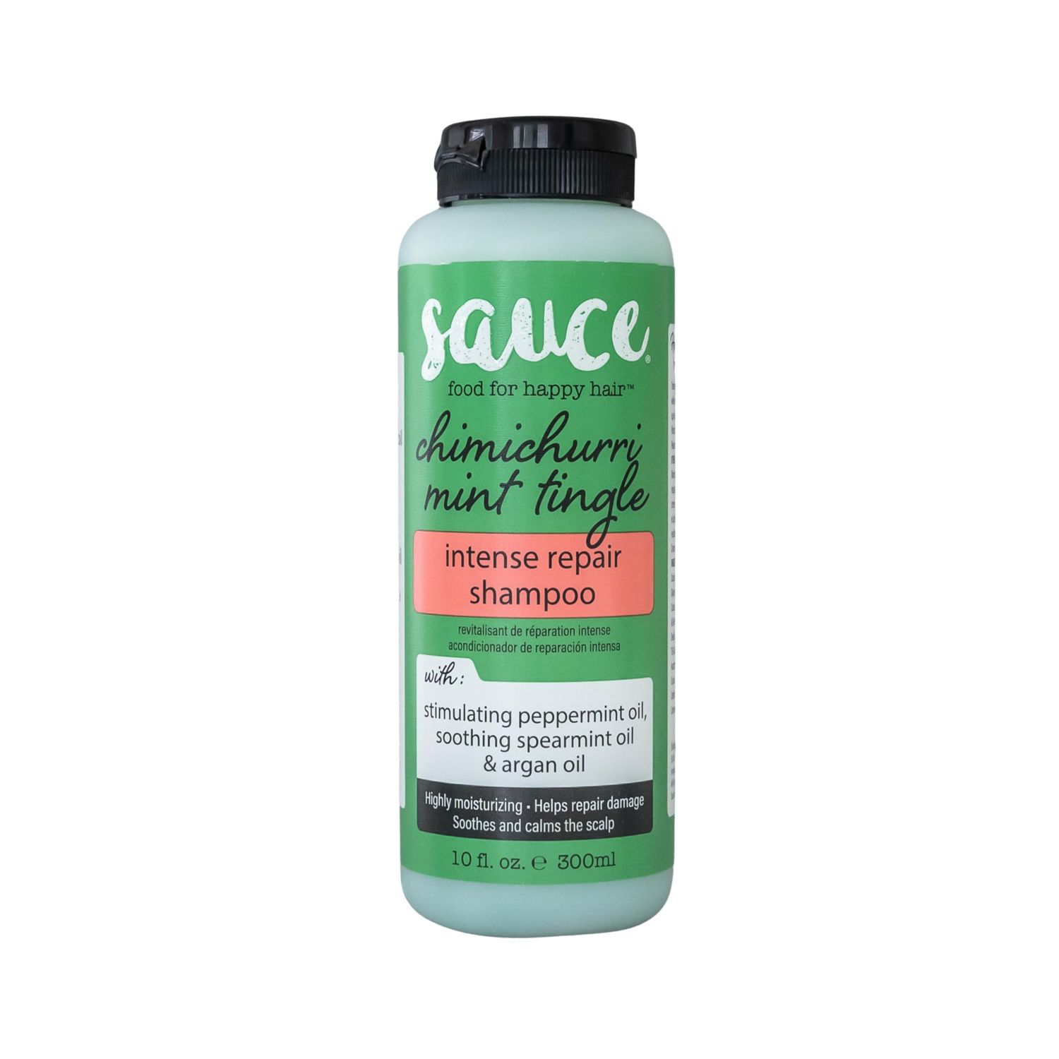 SAUCE BEAUTY Intense Repair Shampoo - Chimichurri Mint Tingle Hair Repair Shampoo - Hydrating Shampoo for Damaged Hair - Paraben and Sulfate-Free Hair Shampoo With Argan &amp; Peppermint Oil (10 Fl Oz)