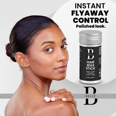 B BELZ Hair Wax Stick for Women &amp; Kids - Slick Back &amp; Frizz Control - Strong Hold for Flyaways &amp; Baby Hairs - Lightweight Beeswax Formula with Castor Oil - 2.7 Oz