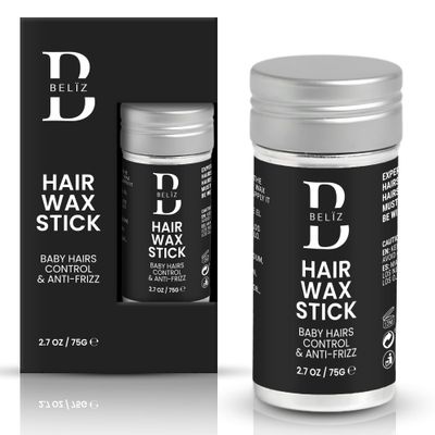 B BELZ Hair Wax Stick for Women &amp; Kids - Slick Back &amp; Frizz Control - Strong Hold for Flyaways &amp; Baby Hairs - Lightweight Beeswax Formula with Castor Oil - 2.7 Oz